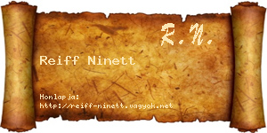 Reiff Ninett névjegykártya